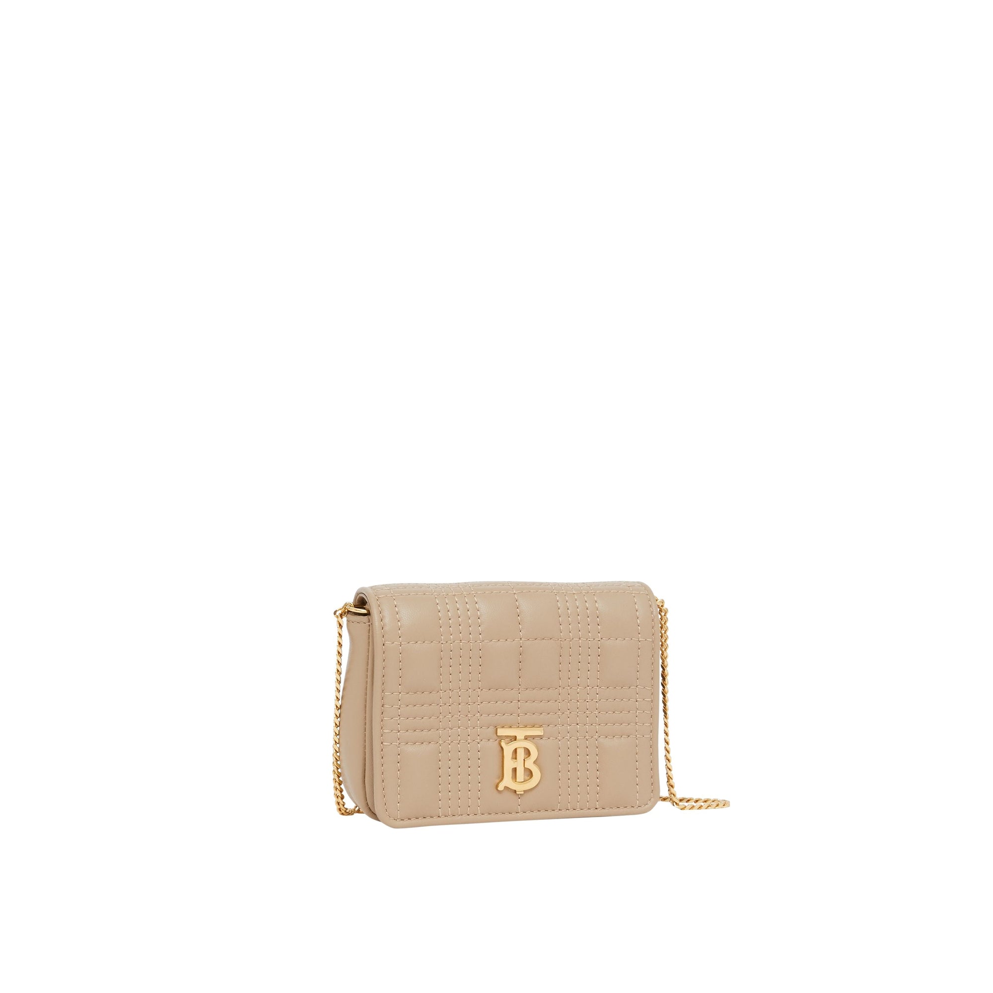 Micro sac Lola matelassé en cuir d'agneau - Honey
