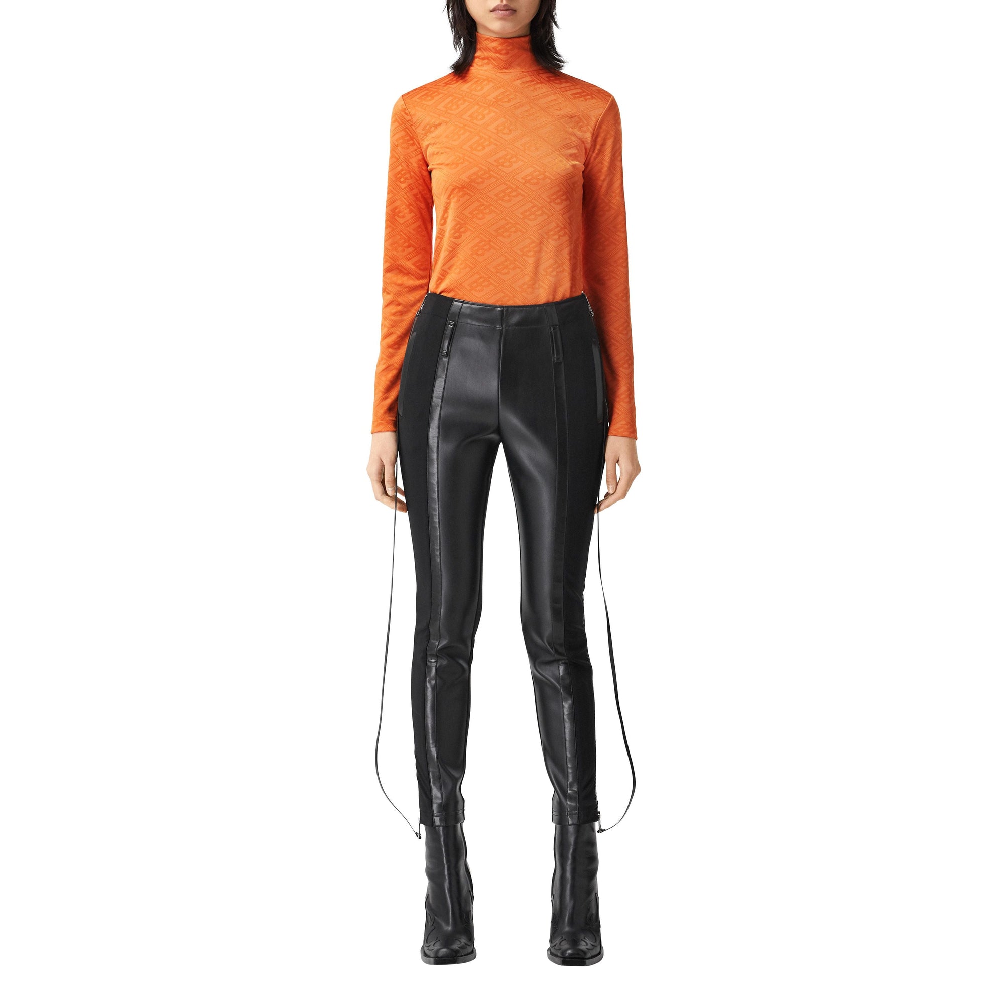 Haut à col montant en jersey avec logos - Bright Orange