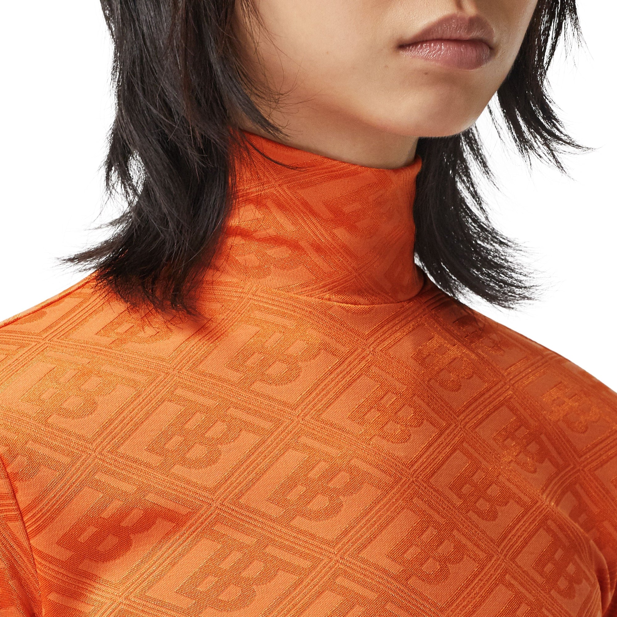 Haut à col montant en jersey avec logos - Bright Orange