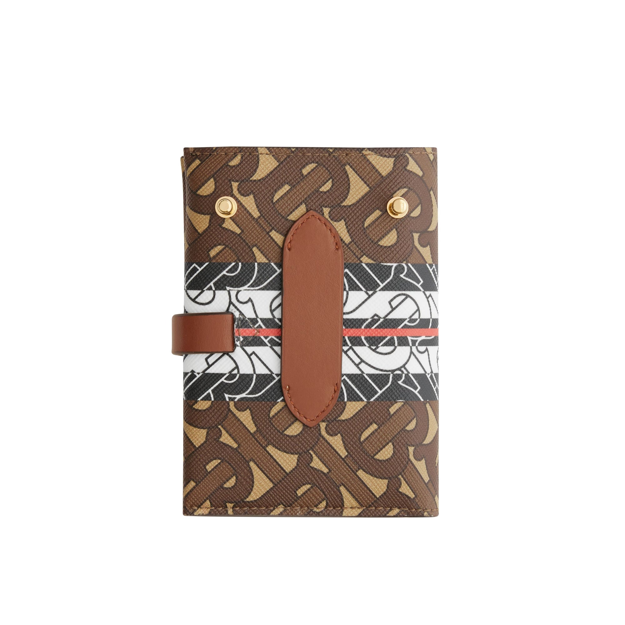 Portefeuille moyen en toile écologique rayé Monogram - Bridle Brown