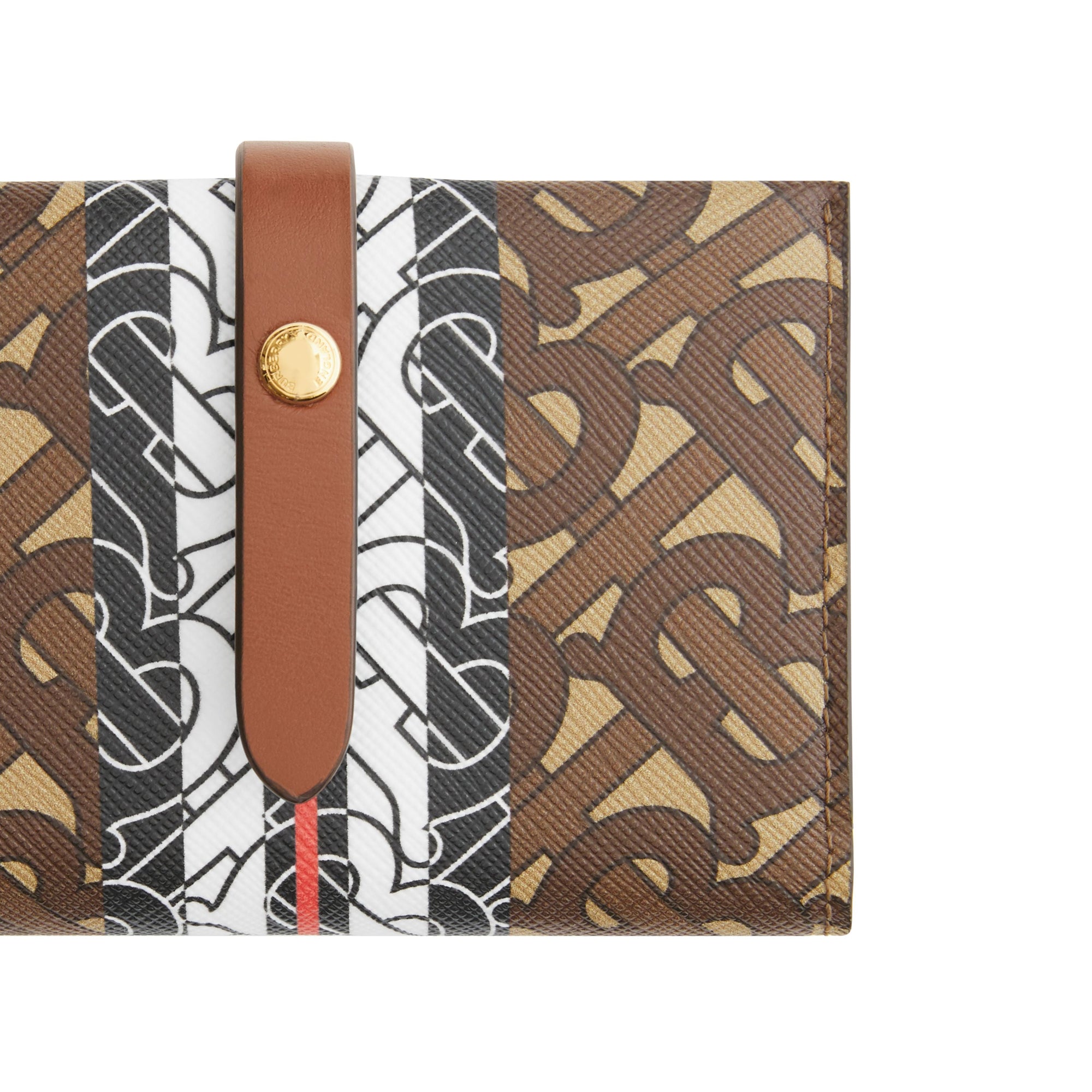 Portefeuille moyen en toile écologique rayé Monogram - Bridle Brown