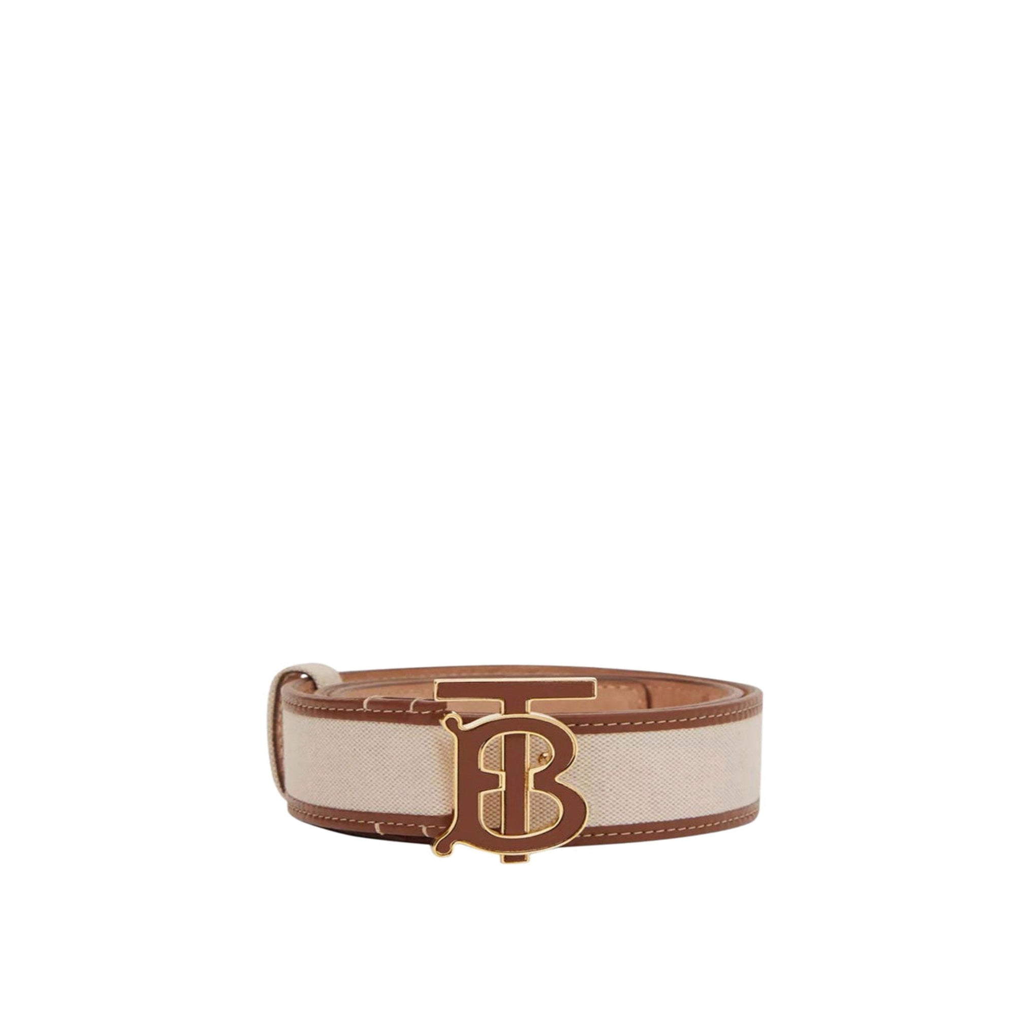 Ceinture en toile et cuir Monogram - Natural
