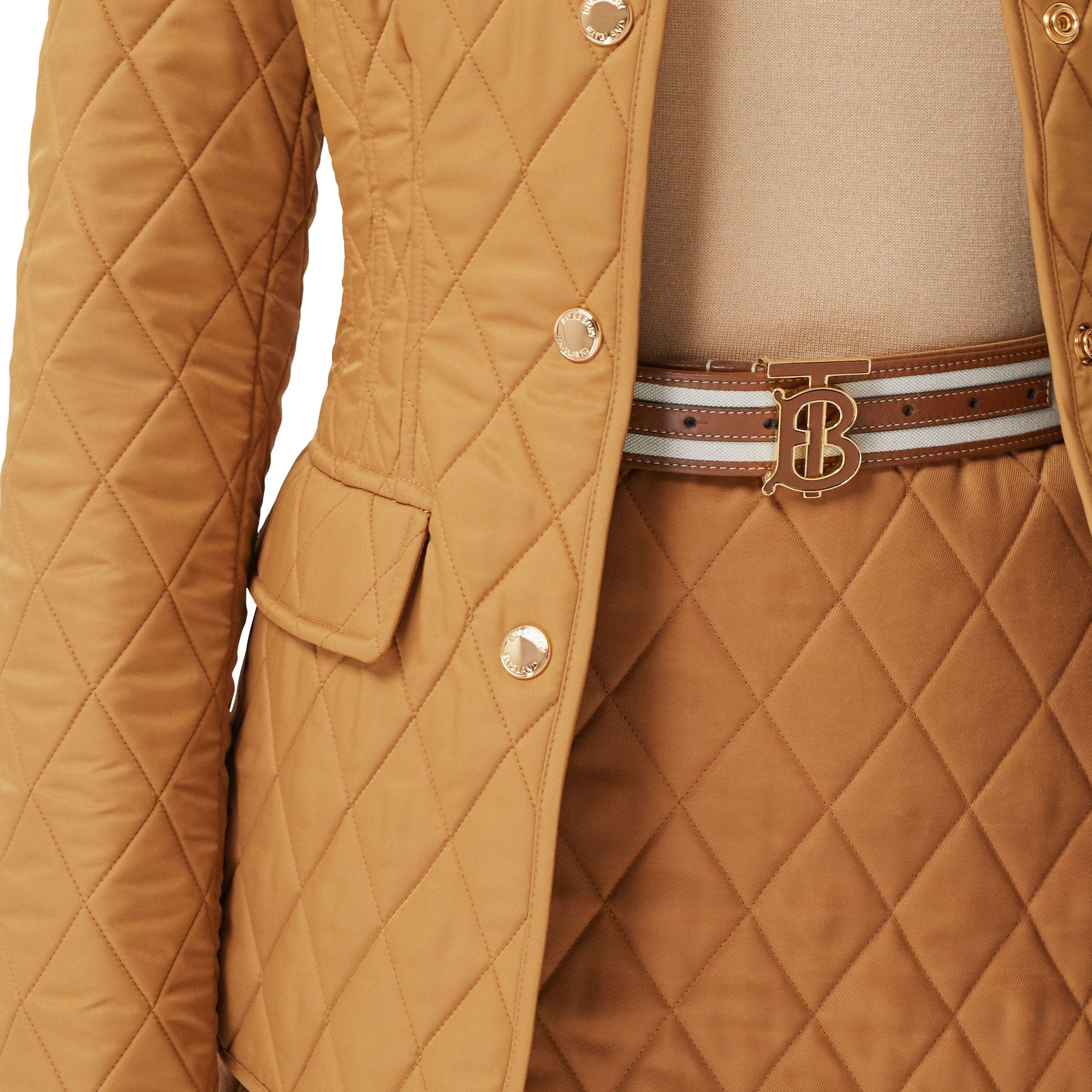 Ceinture en toile et cuir Monogram - Natural