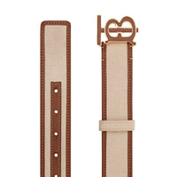 Ceinture en toile et cuir Monogram - Natural