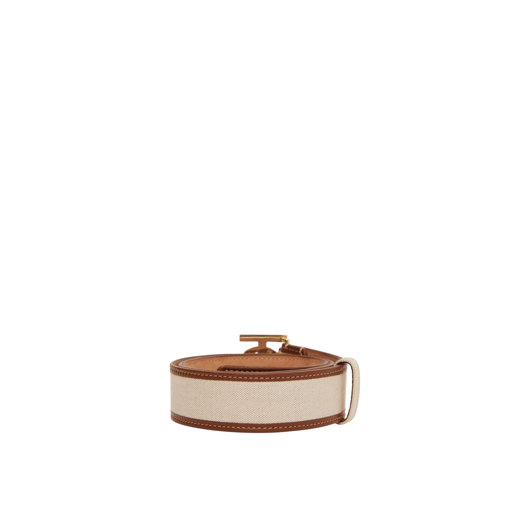 Ceinture en toile et cuir Monogram - Natural