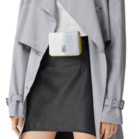 Micro sac Lola matelassé en cuir d'agneau color-block - Grey & White & Yellow