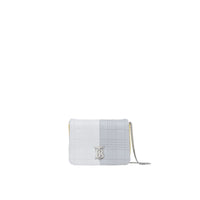Micro sac Lola matelassé en cuir d'agneau color-block - Grey & White & Yellow