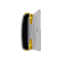 Micro sac Lola matelassé en cuir d'agneau color-block - Grey & White & Yellow