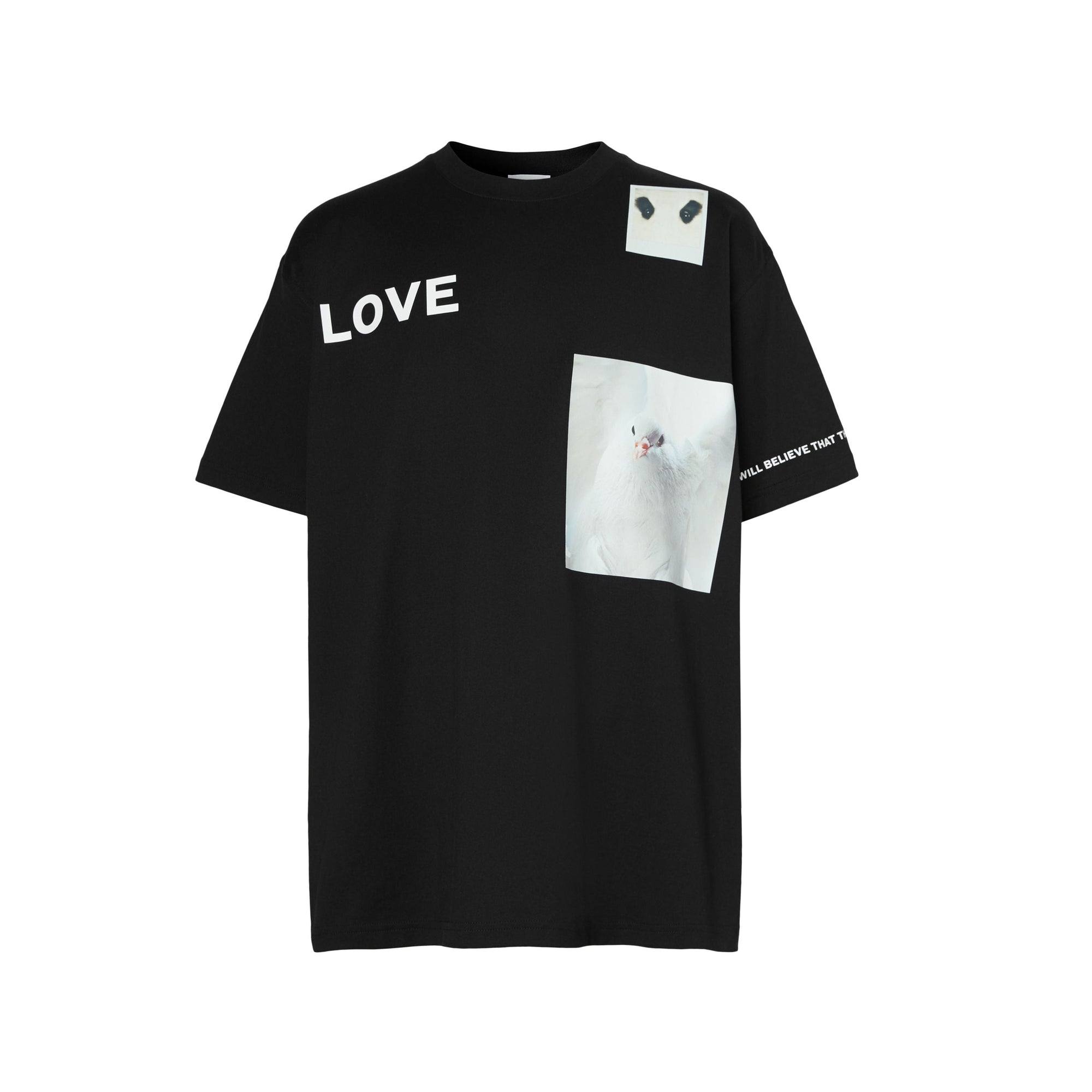 T-shirt en coton à imprimé montage - Black