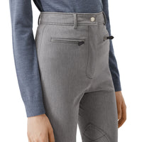 Pantalon en coton stretch mélangé avec zip - Grey Melange