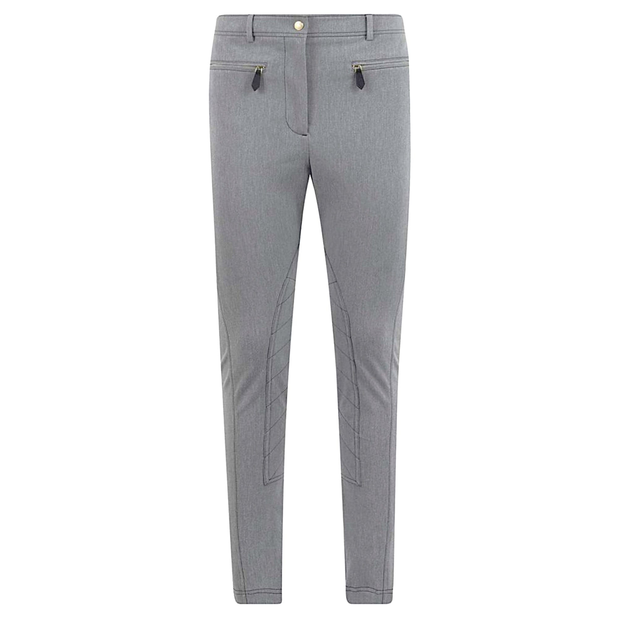 Pantalon en coton stretch mélangé avec zip - Grey Melange