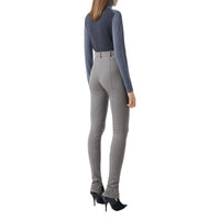 Pantalon en coton stretch mélangé avec zip - Grey Melange