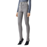 Pantalon en coton stretch mélangé avec zip - Grey Melange