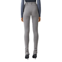 Pantalon en coton stretch mélangé avec zip - Grey Melange