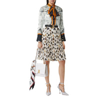 Chemisier à col lavallière en mousseline de soie - Taupe Grey