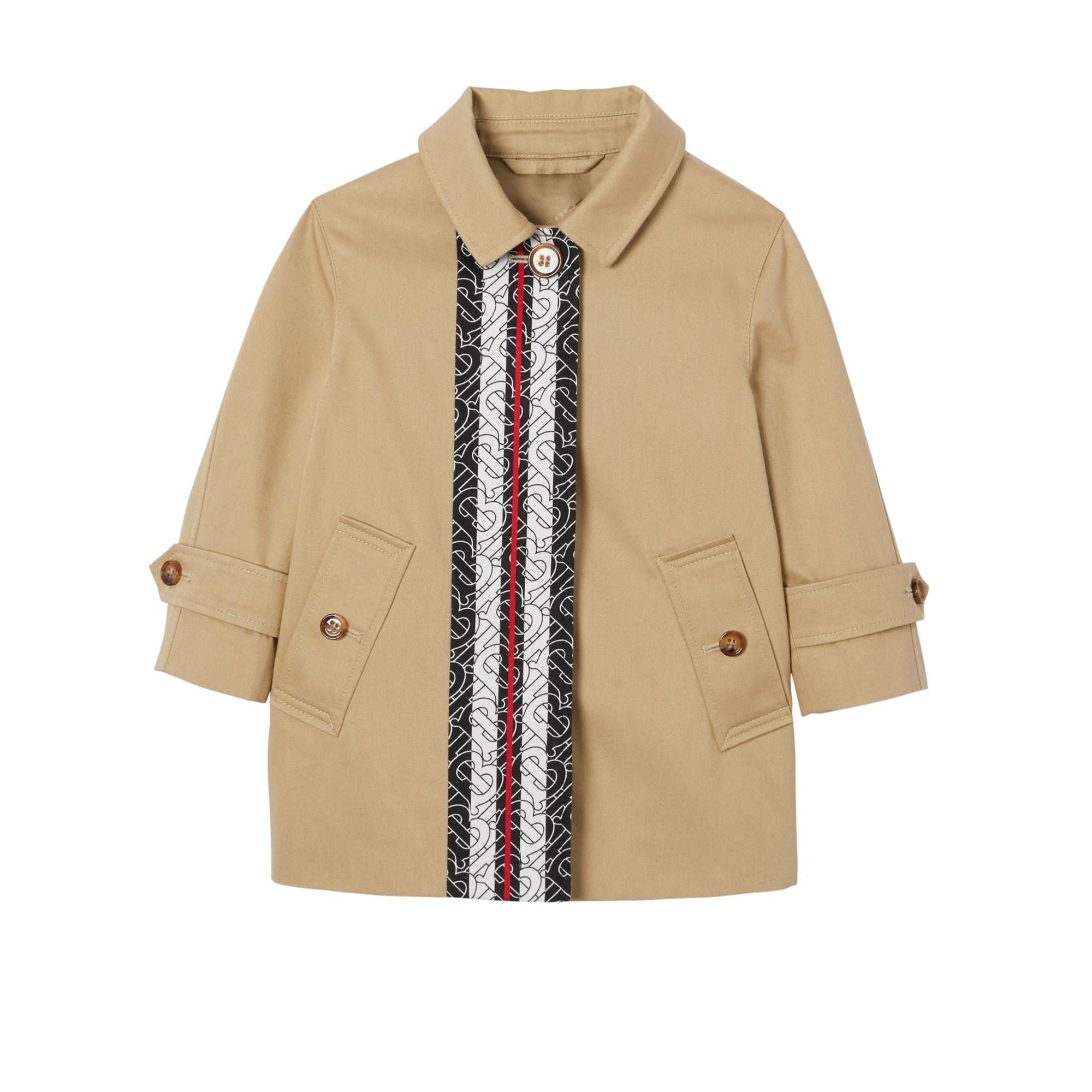 Trench en coton rayé Monogram - Honey