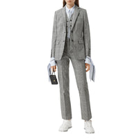 Pantalon tailleur 7/8 en laine à motif check - Black Check