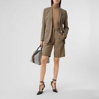Short en laine Prince de Galles à poches - Birch Brown