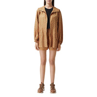 Veste à capuche en sergé de soie à imprimé licorne - Bright Melon