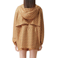 Veste à capuche en sergé de soie à imprimé licorne - Bright Melon