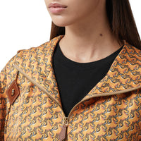 Veste à capuche en sergé de soie à imprimé licorne - Bright Melon