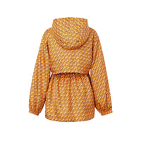 Veste à capuche en sergé de soie à imprimé licorne - Bright Melon