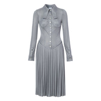 Robe corset plissée en jersey - Grey Melange