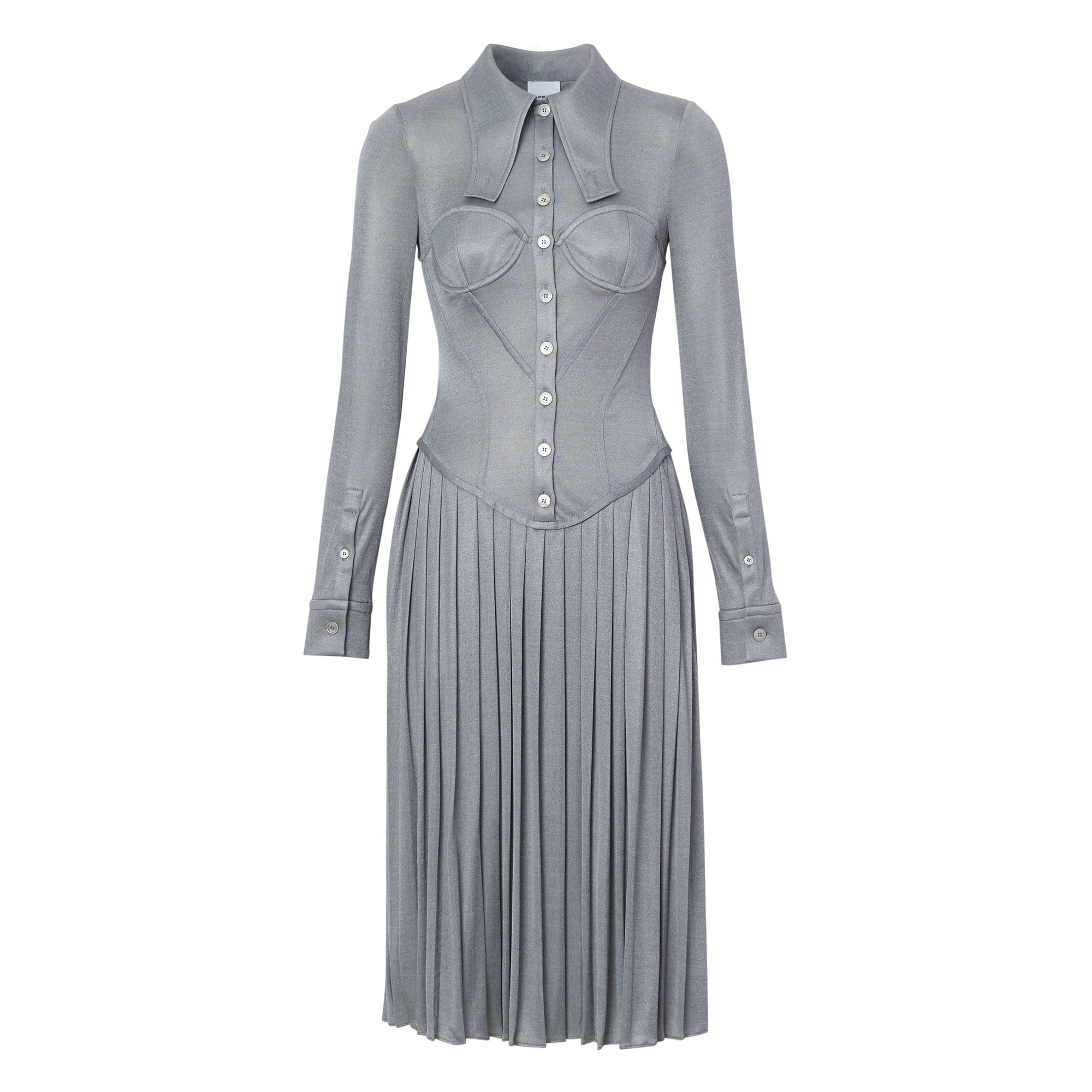 Robe corset plissée en jersey - Grey Melange