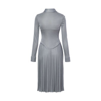 Robe corset plissée en jersey - Grey Melange