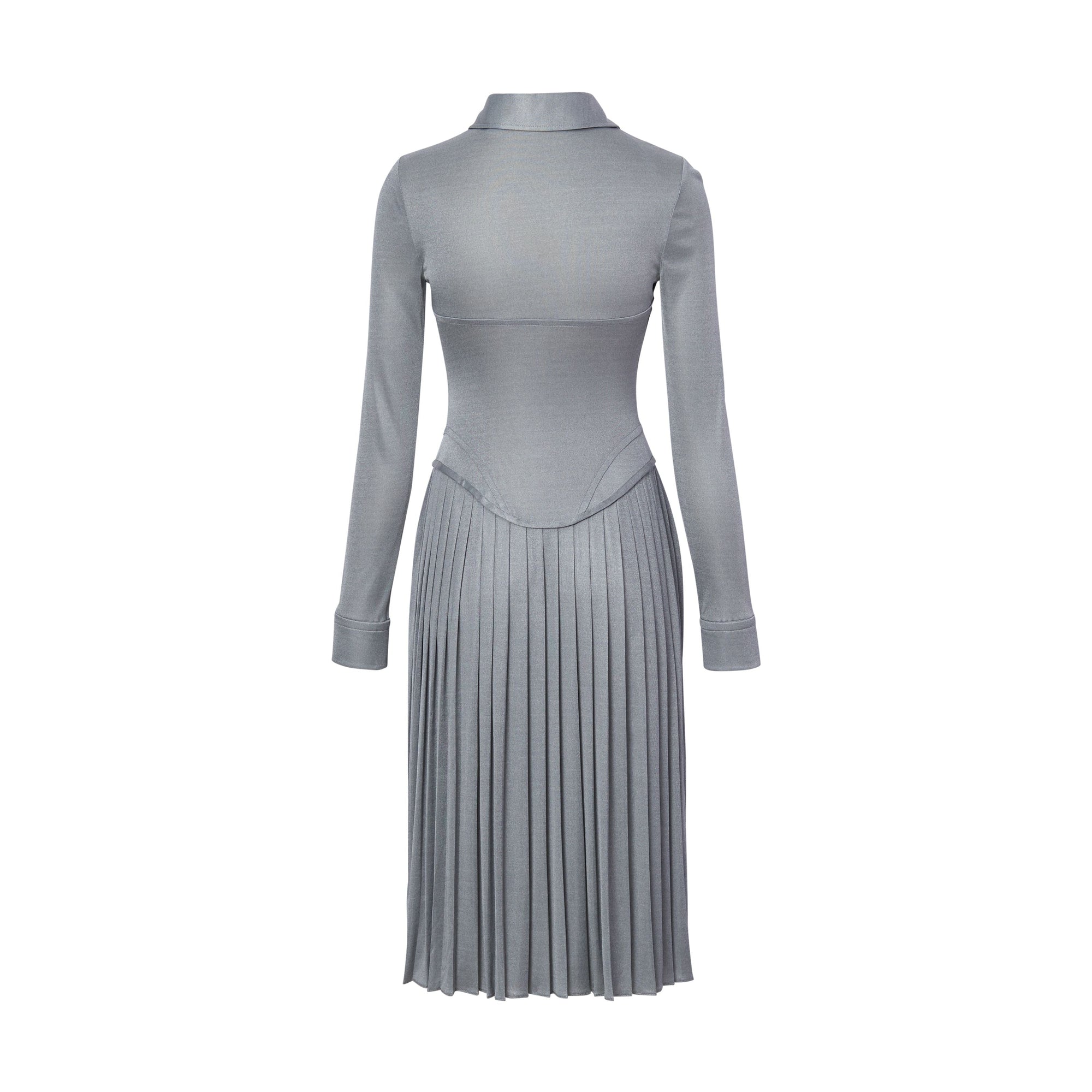 Robe corset plissée en jersey - Grey Melange