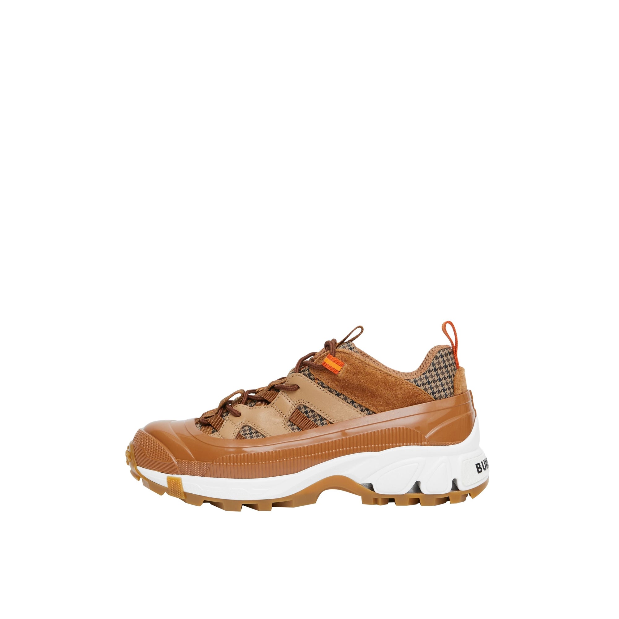Sneakers Arthur en cuir velours et laine Check - Beige & Brown