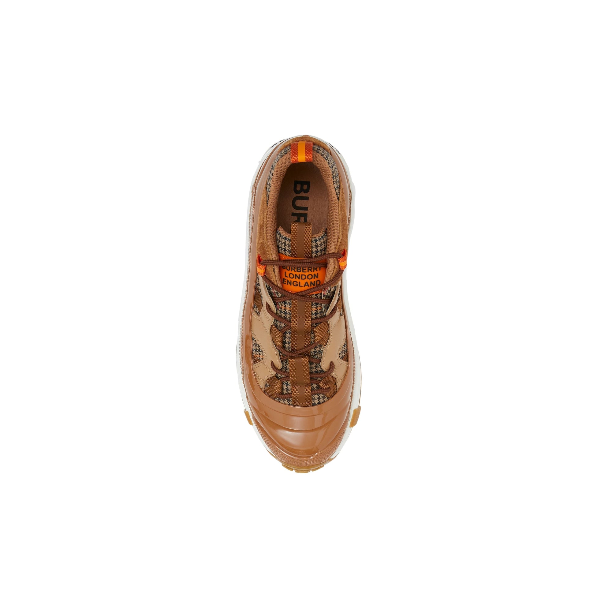 Sneakers Arthur en cuir velours et laine Check - Beige & Brown