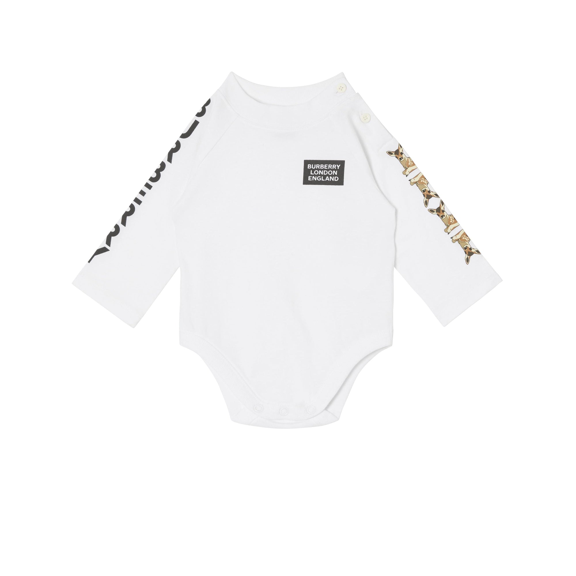 Coffret cadeau deux pièces pour bébé en coton avec Check - White