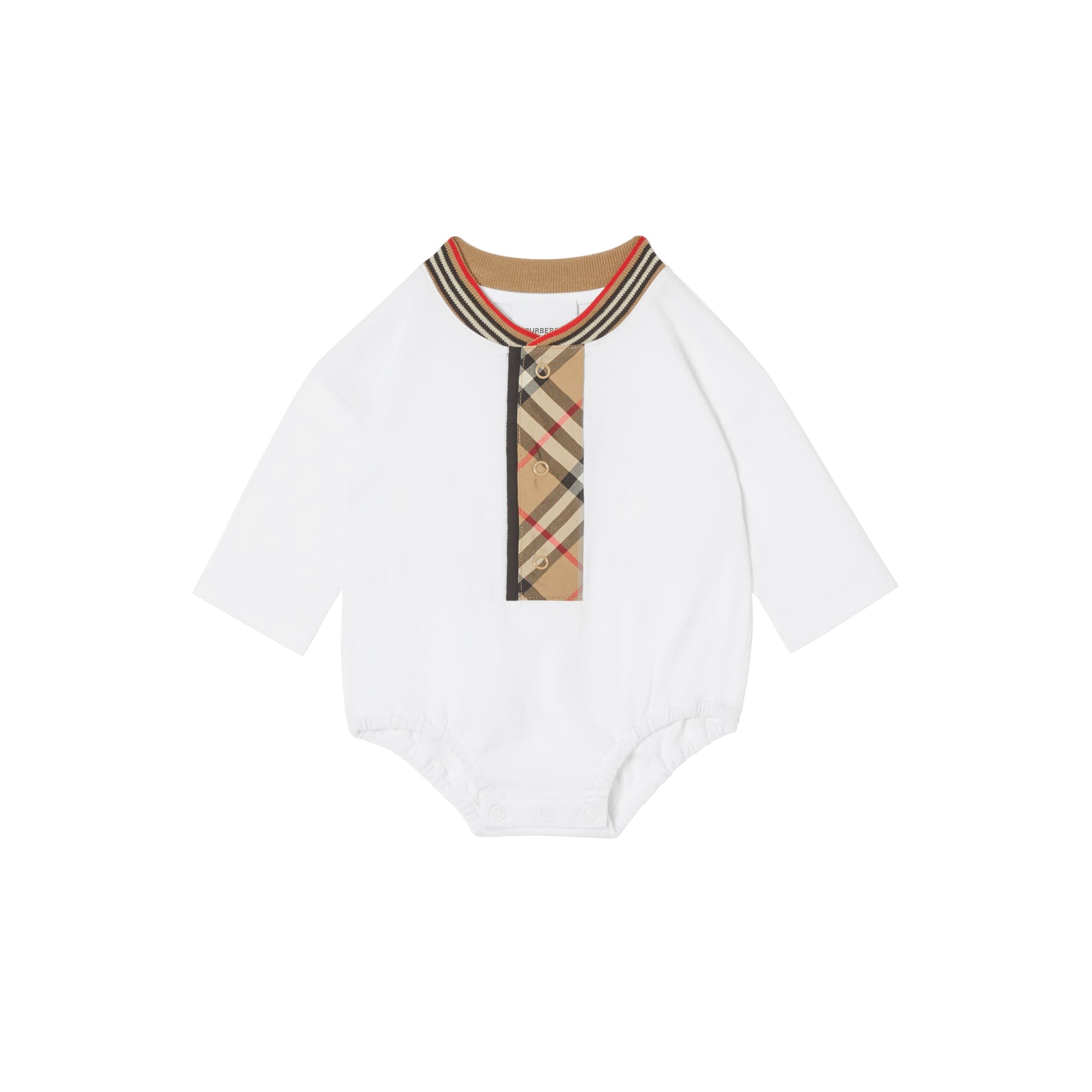 Coffret cadeau deux pièces pour bébé en coton avec Check - White