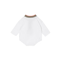 Coffret cadeau deux pièces pour bébé en coton avec Check - White
