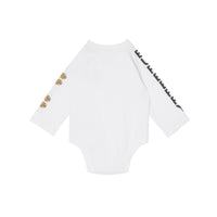 Coffret cadeau deux pièces pour bébé en coton avec Check - White