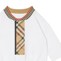 Coffret cadeau deux pièces pour bébé en coton avec Check - White