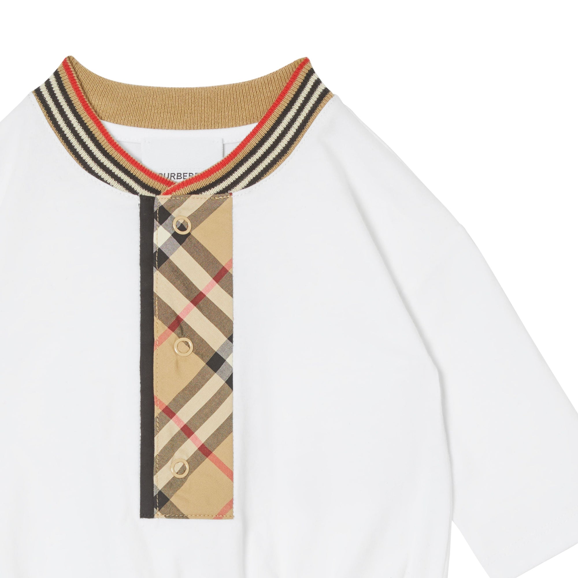 Coffret cadeau deux pièces pour bébé en coton avec Check - White