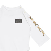 Coffret cadeau deux pièces pour bébé en coton avec Check - White
