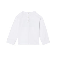 T-shirt à manches longues en coton à logo - White