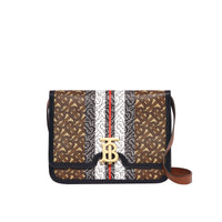 Sac TB moyen en toile écologique rayé Monogram - Bridle Brown