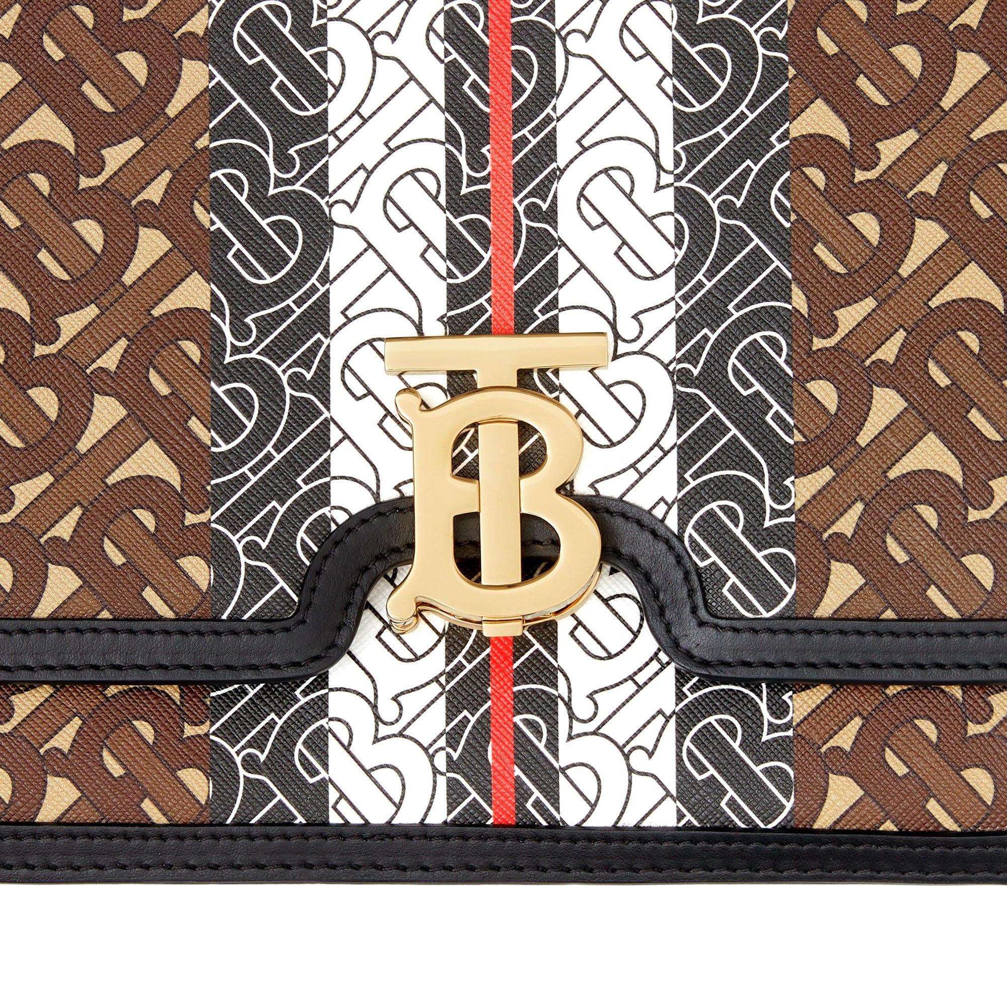 Sac TB moyen en toile écologique rayé Monogram - Bridle Brown