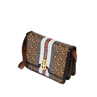 Sac TB moyen en toile écologique rayé Monogram - Bridle Brown
