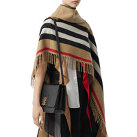 Sac TB moyen en cuir grainé - Black