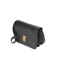 Sac TB moyen en cuir grainé - Black