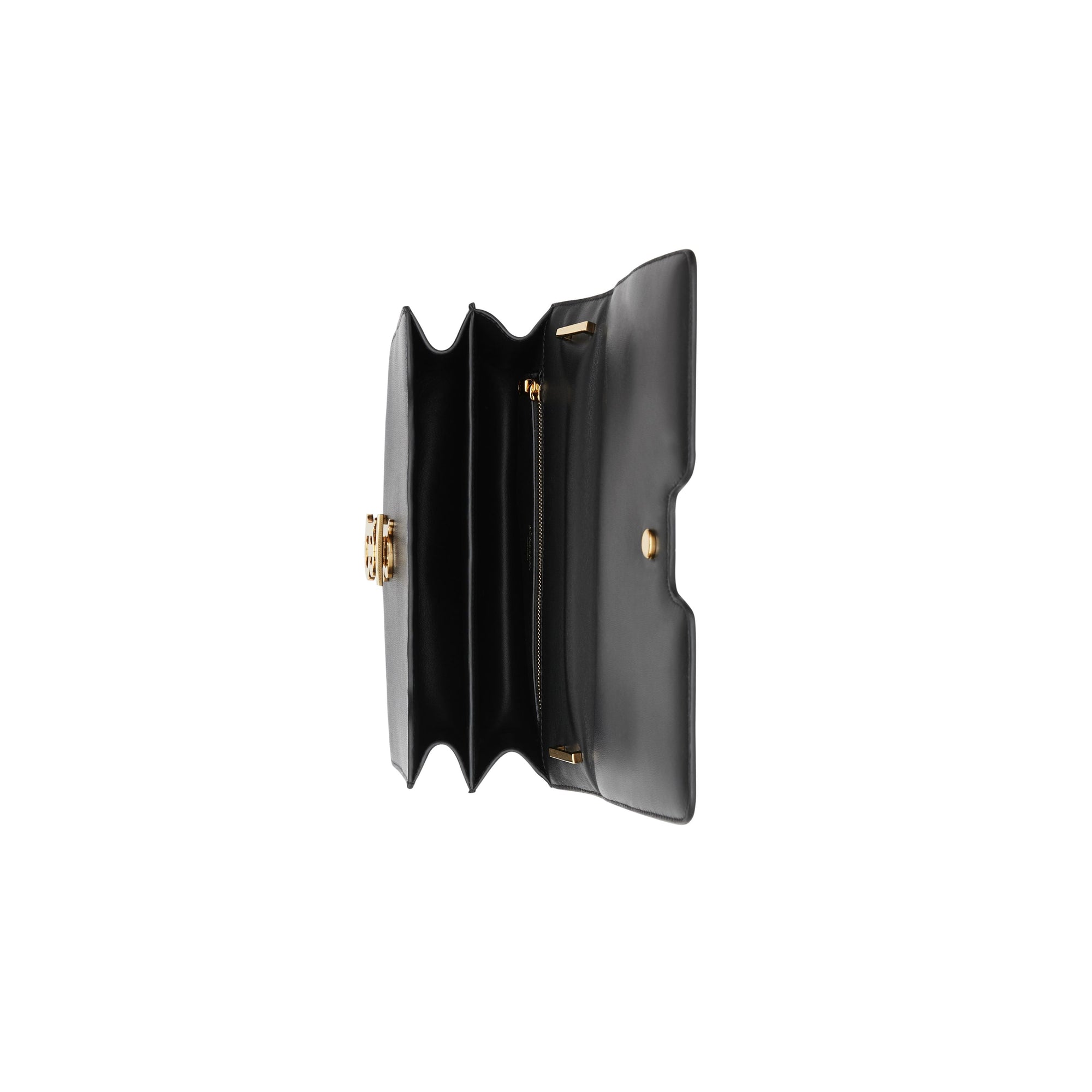 Sac TB moyen en cuir grainé - Black