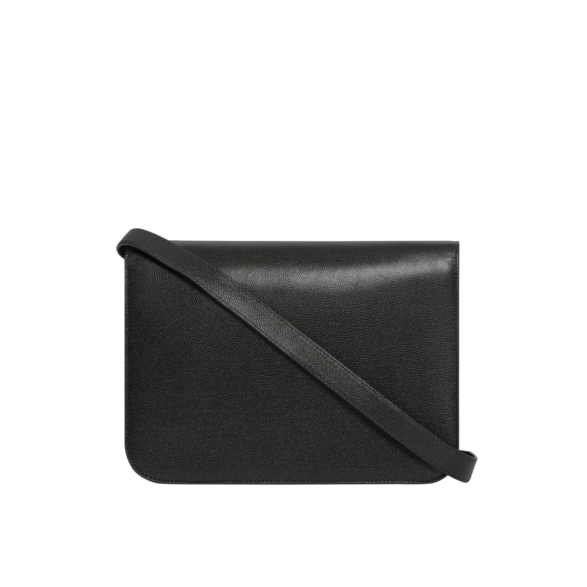 Sac TB moyen en cuir grainé - Black
