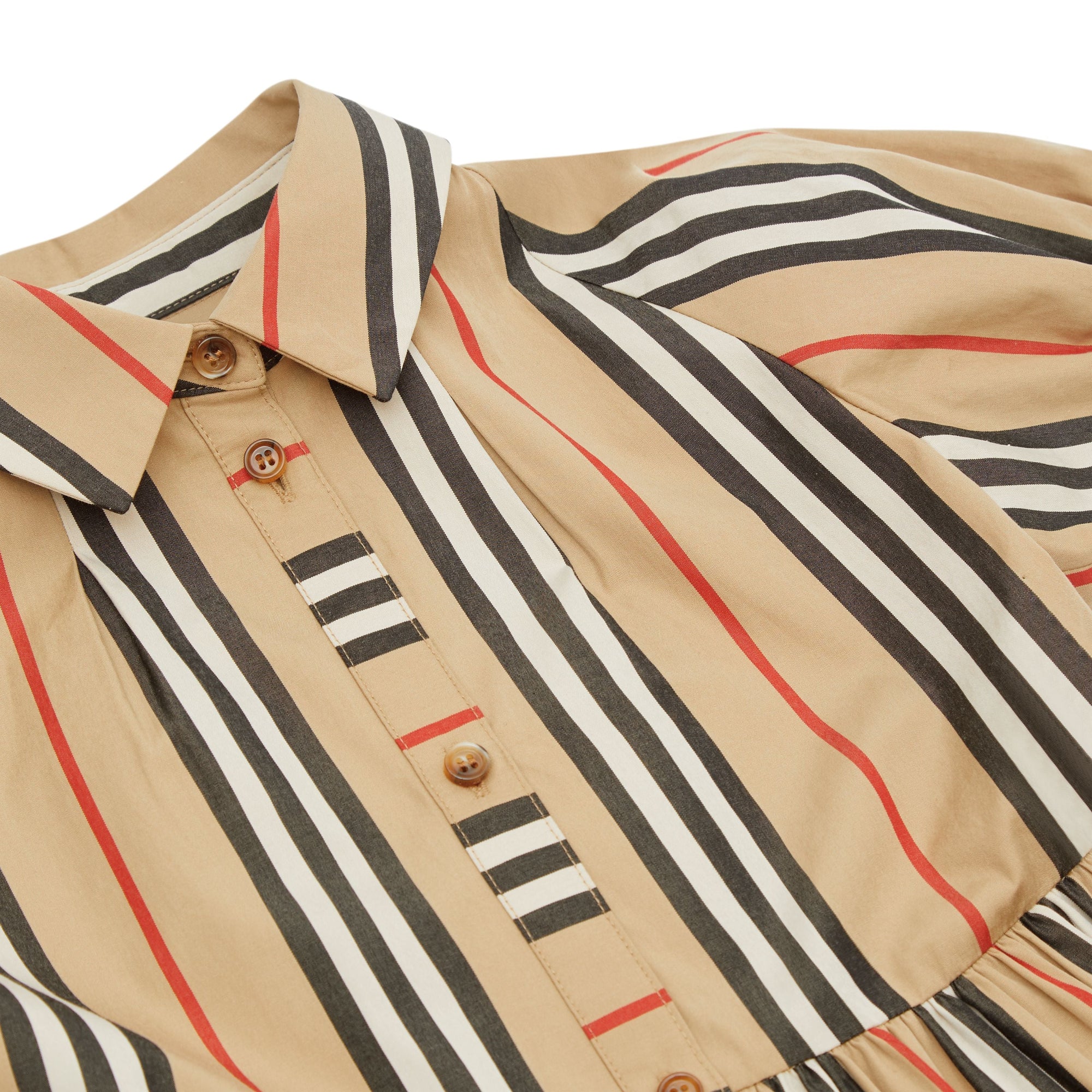 Robe en popeline de coton à rayures iconiques - Archive Beige