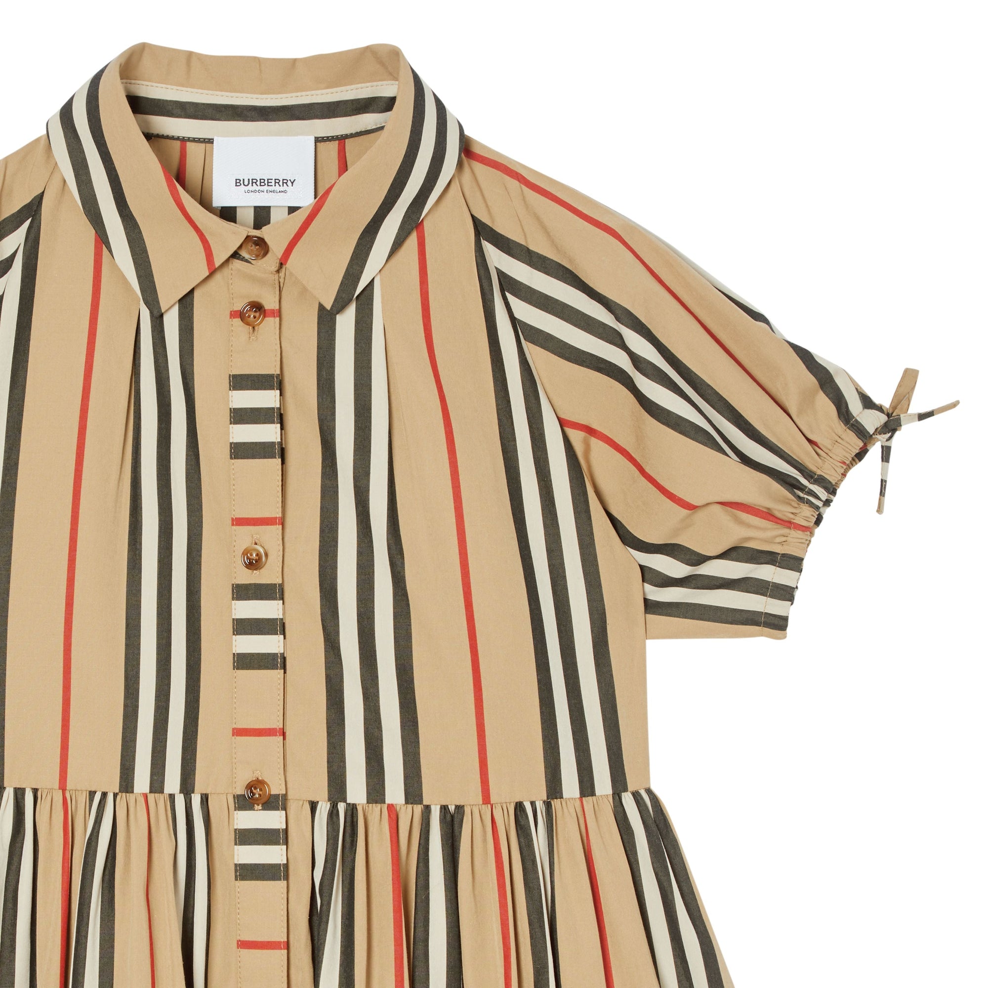 Robe en popeline de coton à rayures iconiques - Archive Beige