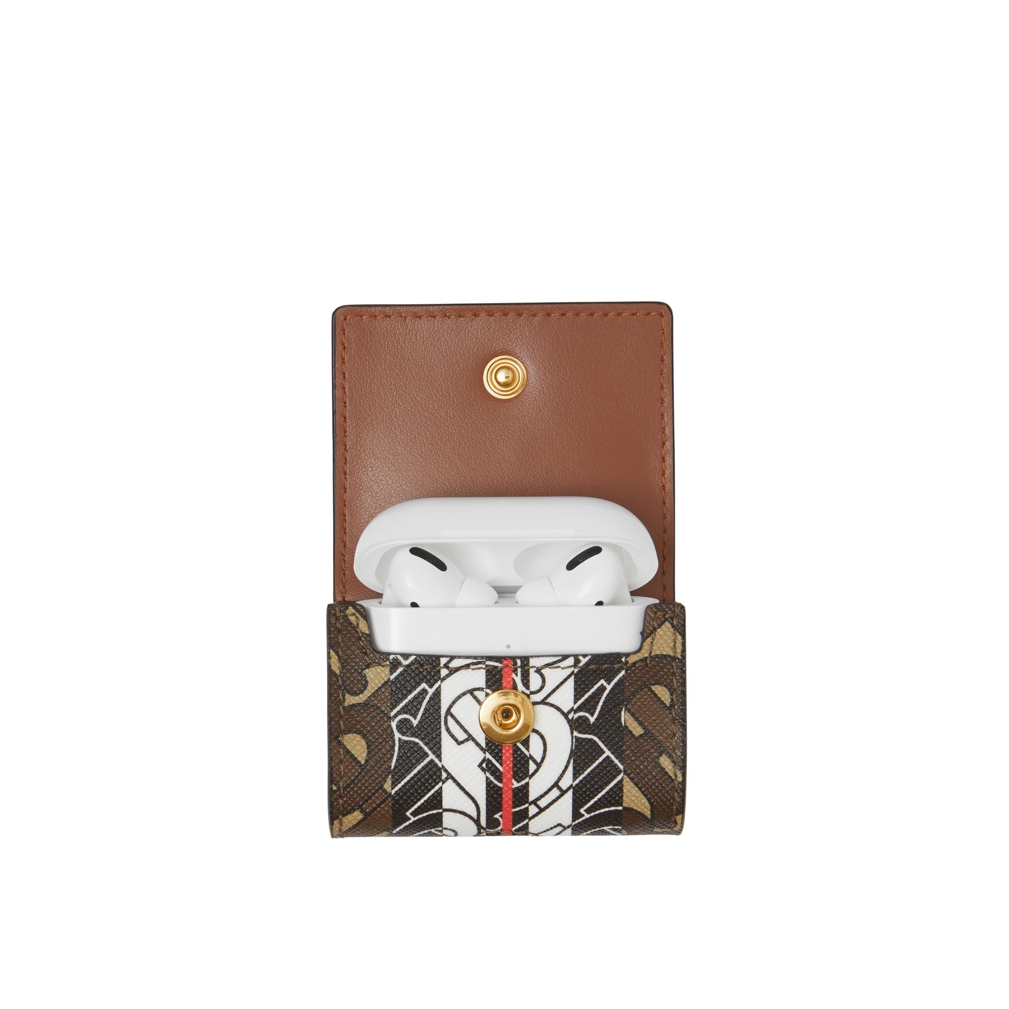Étui pour AirPods Pro en toile écologique rayé Monogram - Bridle Brown